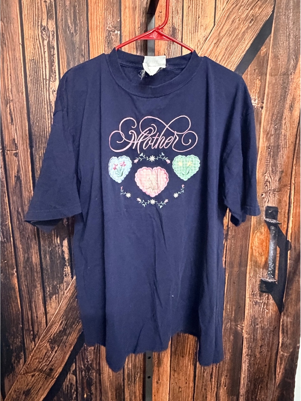 Endless Designs Navy Blue 'Mother' Embroidered T-Shirt Size XL